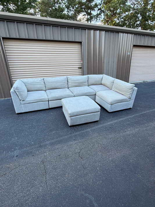 Like-New Thomasville Gray Modular Sectional Couch w/ Adjustable Recliners - Delivery Available!