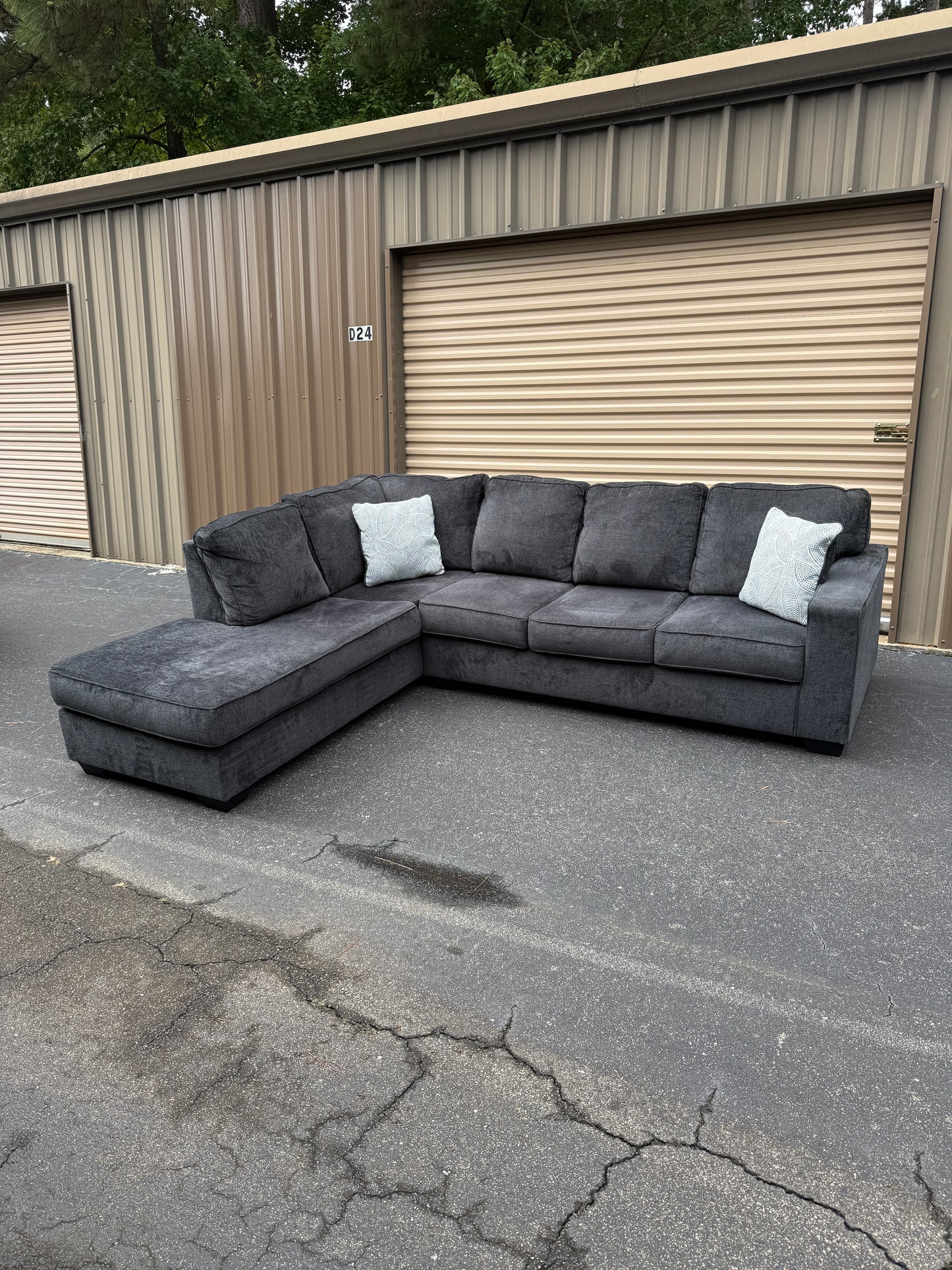 Brand New Navy/Gray Ashley Homestores Sectional Couch - Delivery Available!